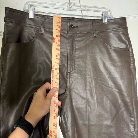 Chico's Coated Wide Leg Cropped Denim Jeans Mink Taupe Size 3 / 16 Brown - Picture 7 of 12